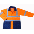 De alta visibilidad de dos tonos de seguridad chaqueta de seguridad Parka Rain Coat (dfj1016)